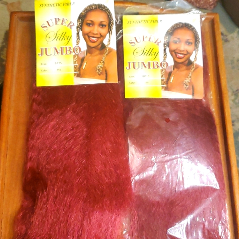48" Super Silky Jumbo Super-Braid synthetic hair Color 118 bundle 2